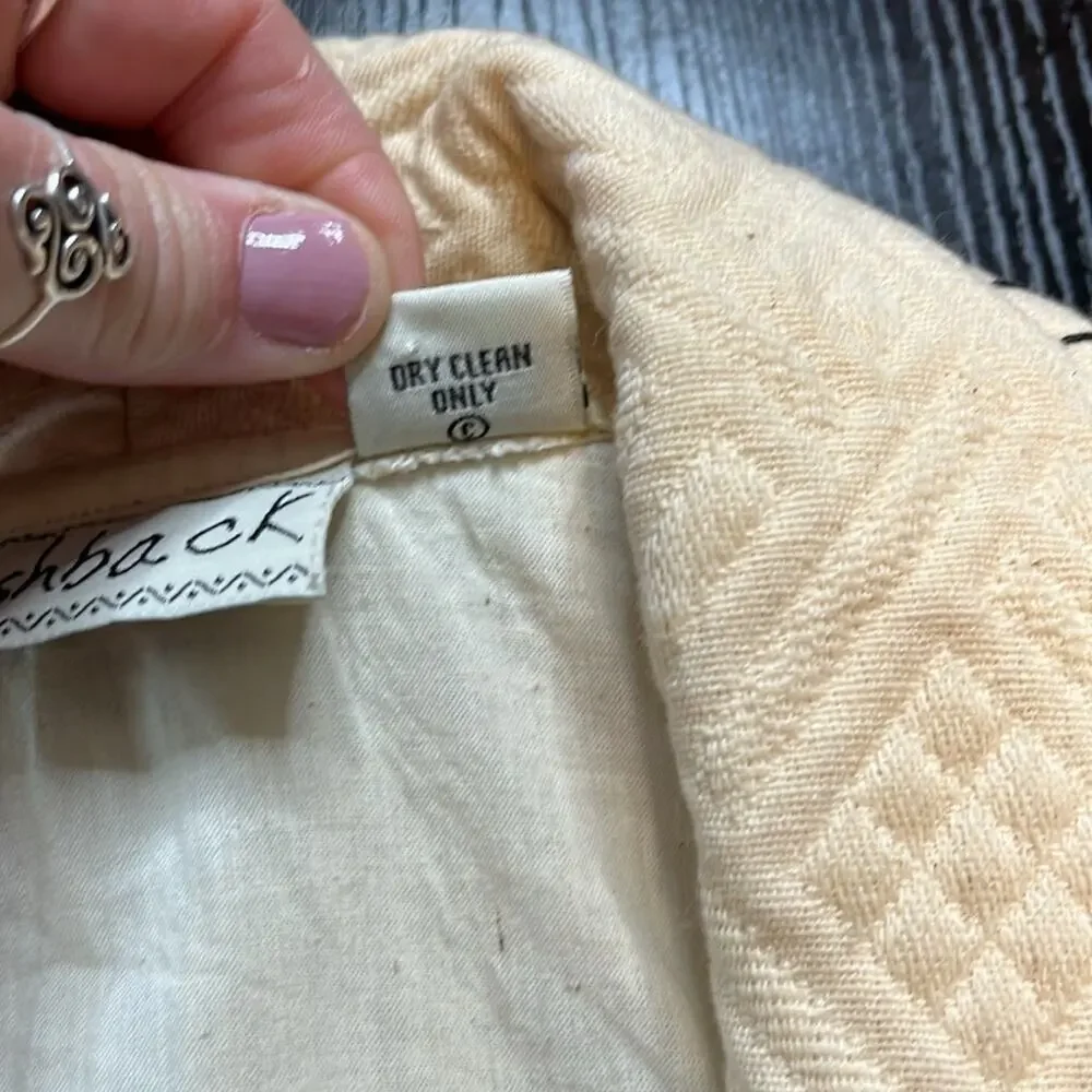Vintage Y2K Boho Black and Cream Patterned Jacket